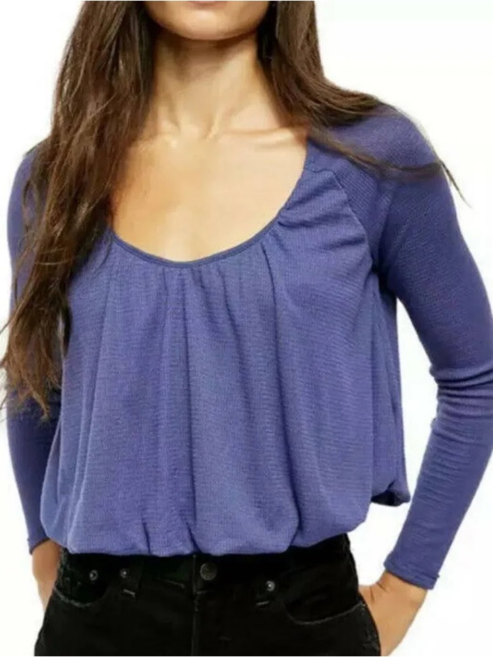 Free People We The Free Bondi Ballon Hem Thermal Crop Top